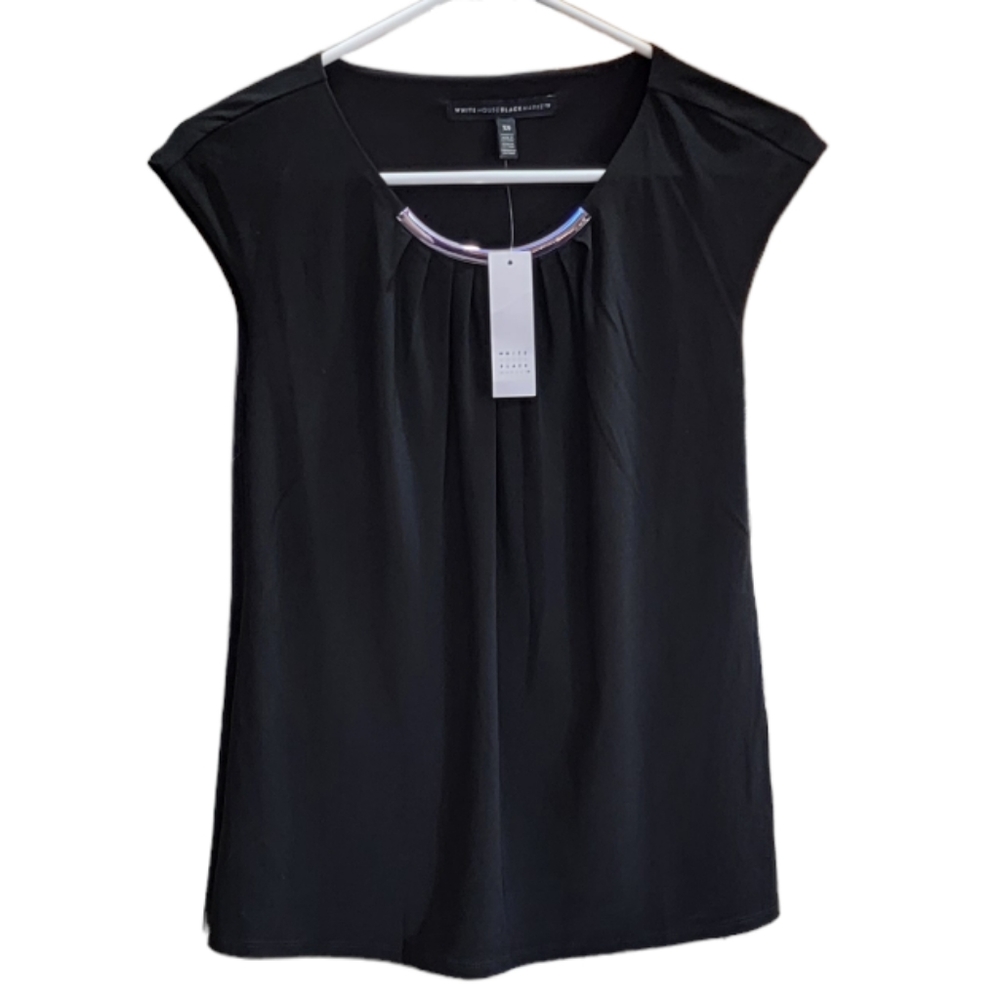 WHITE HOUSE BLACK MARKET Metal Bar Blouse